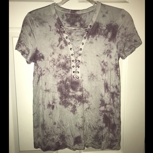 AEO Soft & Sexy purple & gray tie dye t-shirt - Picture 1 of 4